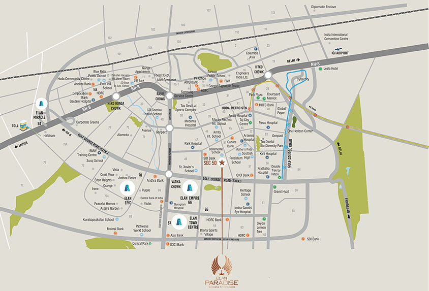 elan paradise location map