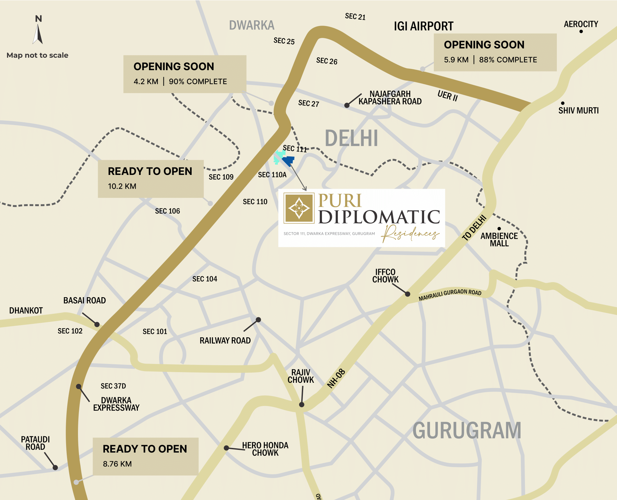 puri diplomatic residencies location map